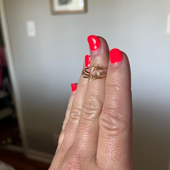 ZOE CHICCO 14K GOLD & DIAMOND RING ITTY BITTY SYMBOL RING - SIZE 7 - Picture 12 of 12